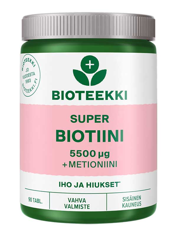 Bioteekki Super Biotiini 90 tabletti - Iho ja Hiukset - Salonmarjoahola - Shop