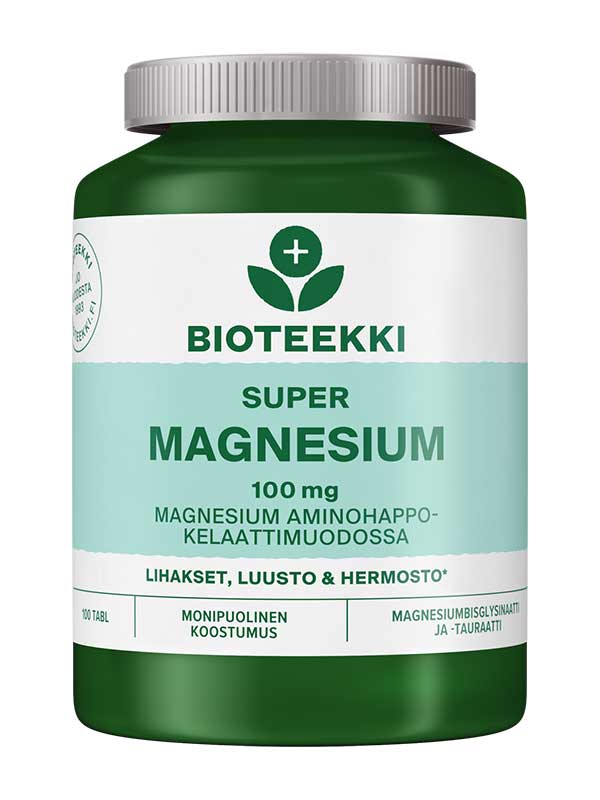 Bioteekki Super Magnesium 100 tabletti - Lihakset, luusto & hermosto - Salonmarjoahola - Shop