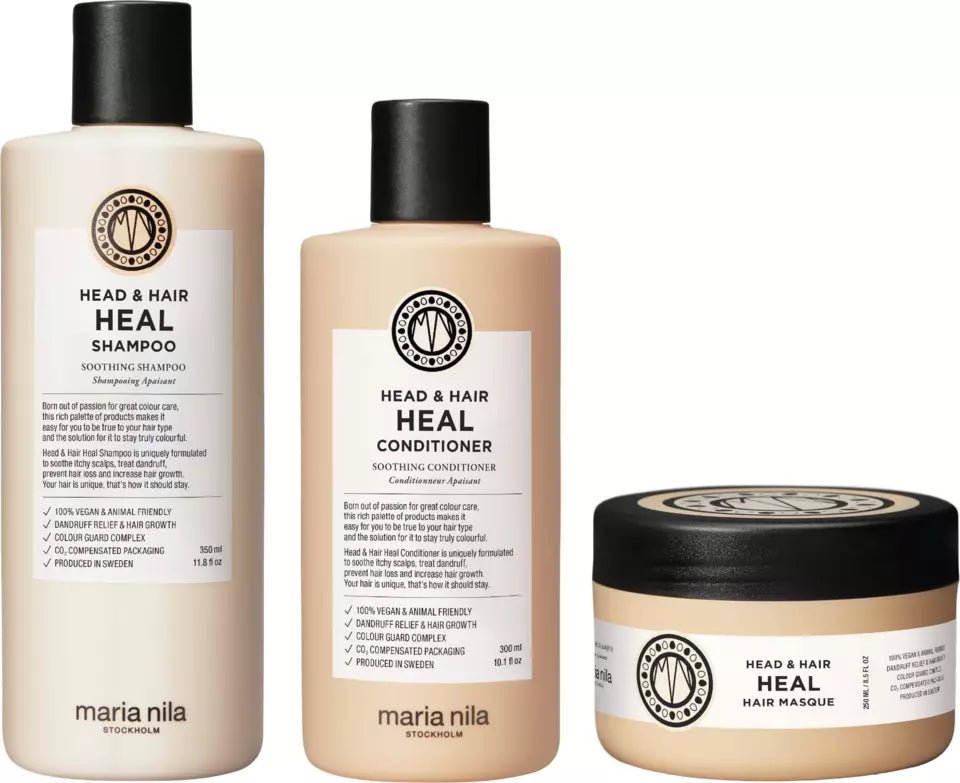 Maria Nila Head & Hair Heal Bundle Shampoo 350 ml & Conditioner 300 ml & Masque 250 ml - Salonmarjoahola - Shop