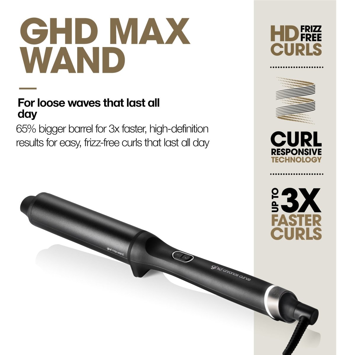 UUSI GHD Chronos Curve Max Wand - Kiharrin (38mm kiharrinosa) - RENNOILLE LAINEILLE - Salonmarjoahola - Shop