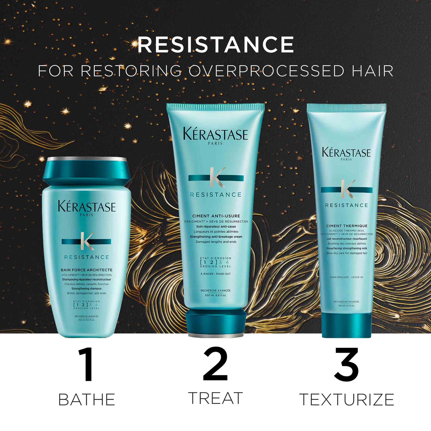 KERASTASE RESISTANCE Fondant Holidays Set 2024 vahingoittuneille hiuksille