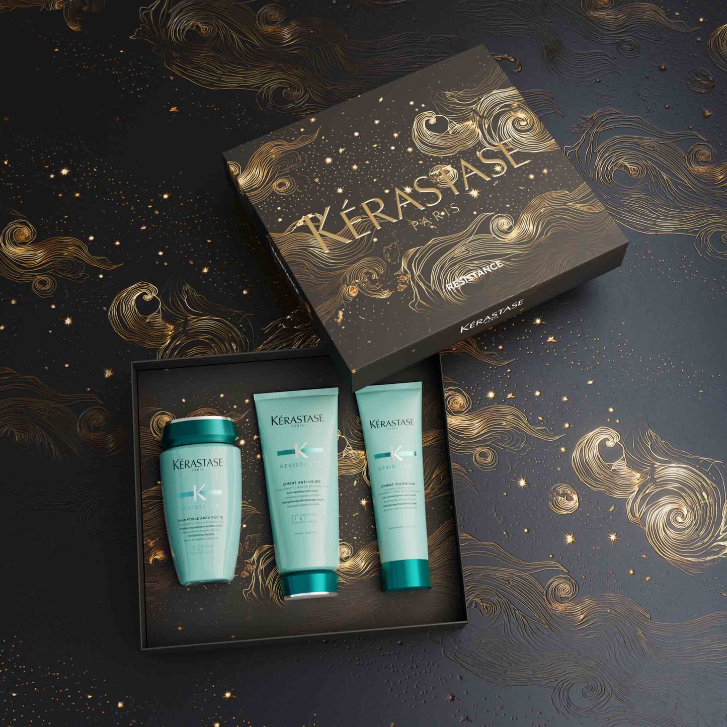 KERASTASE RESISTANCE Fondant Holidays Set 2024 vahingoittuneille hiuksille