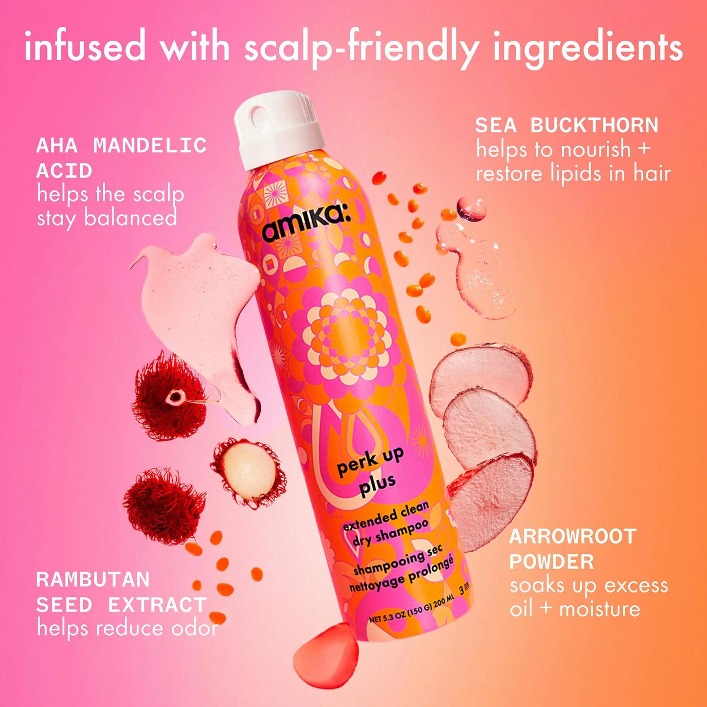 Amika Perk Up Plus Extended Clean Dry Shampoo 208ml