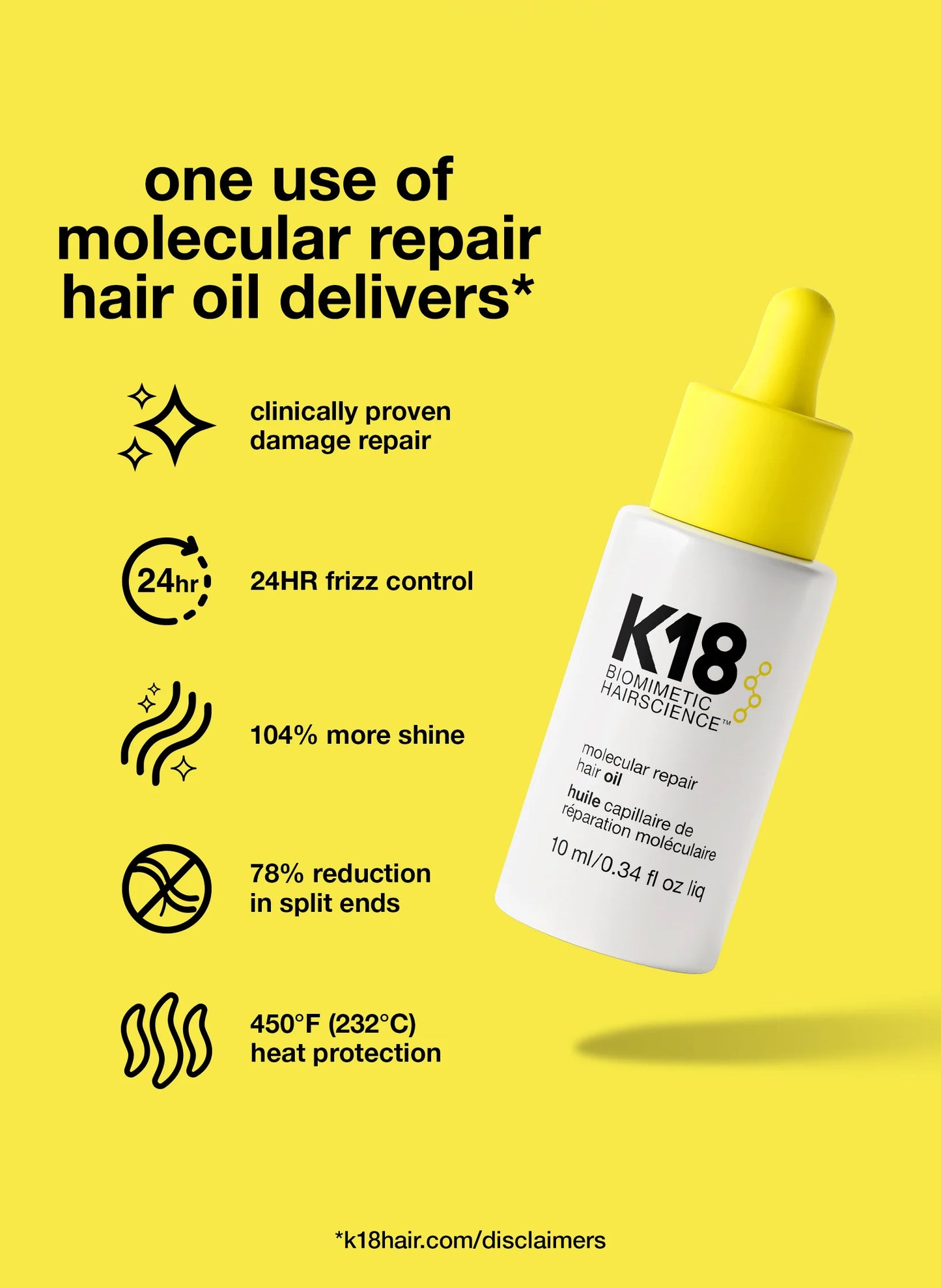 K18Hair Molecular Repair juukseõli 4ml