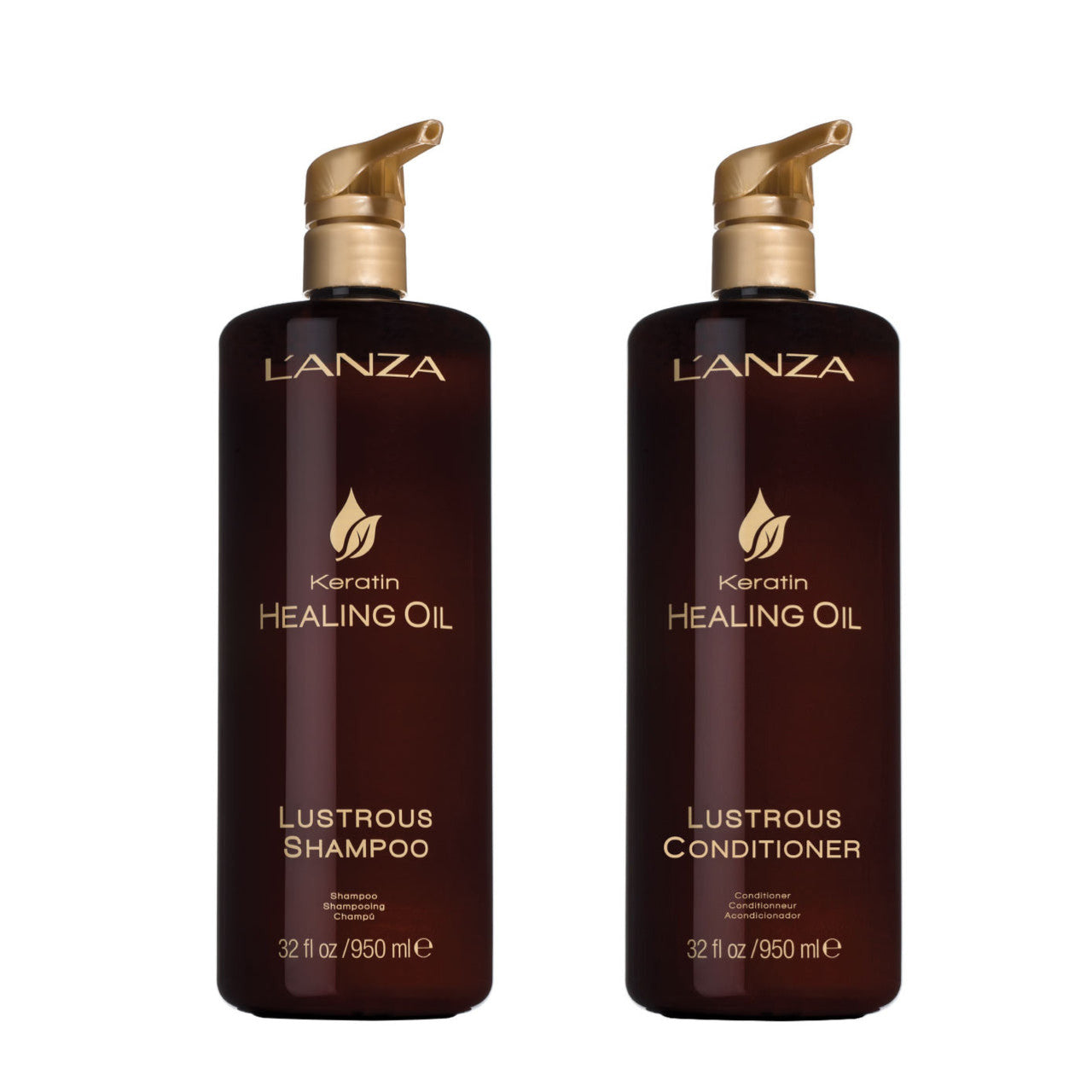 LANZA Keratin Healing Lustrous shampoo ja hoitoaine Combo 950ml