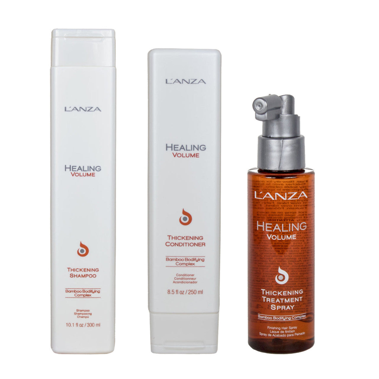 LANZA Healing Volume Thickening Shampoo Hoitoaine ja Spray Combo