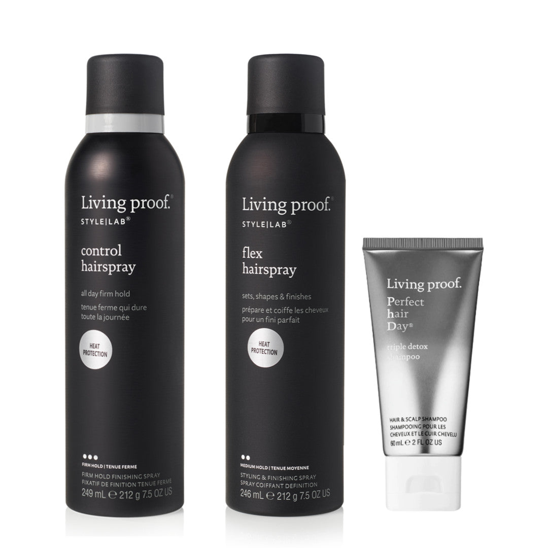 Living proof Stylelab control flex ja triple detox shampoo paketti