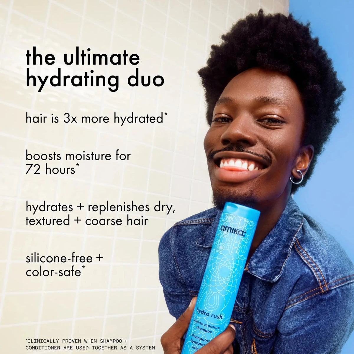 Amika Hydro Rush Intense Moisture Shampoo 1000ml - Salonmarjoahola-Shop