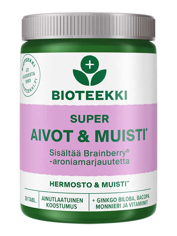 Bioteekki Super Aivot & Muisti 30 tabletti - Hermosto ja Muisti - Salonmarjoahola - Shop