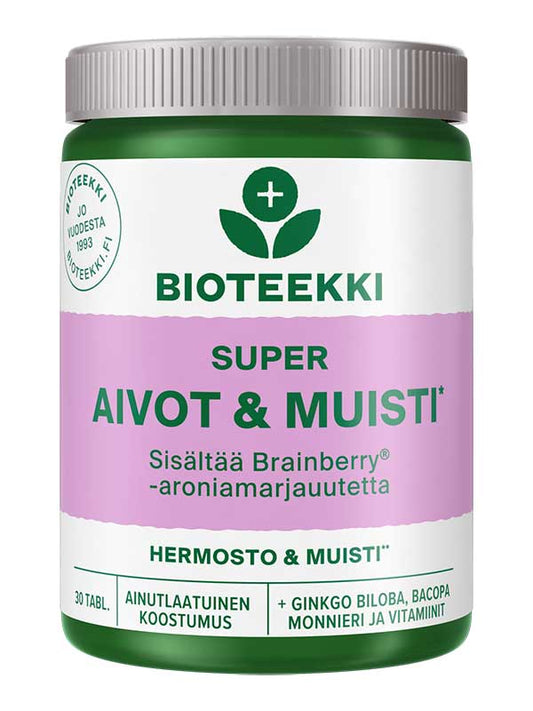 Bioteekki Super Aivot & Muisti 30 tabletti - Hermosto ja Muisti - Salonmarjoahola - Shop