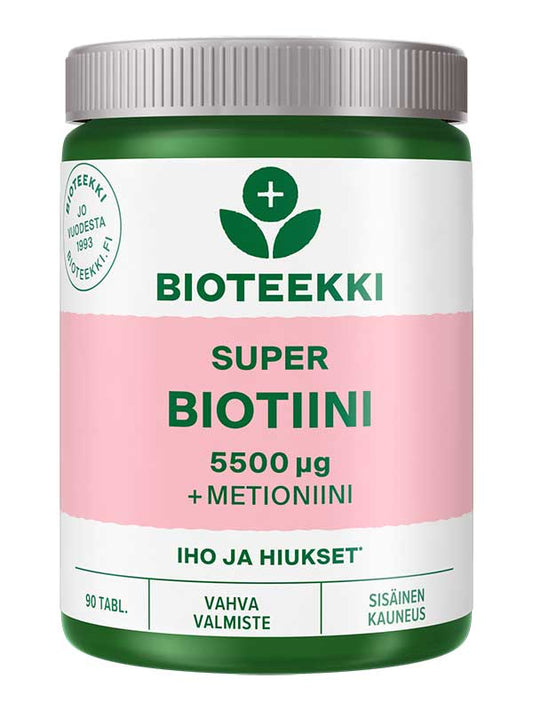 Bioteekki Super Biotiini 90 tabletti - Iho ja Hiukset - Salonmarjoahola - Shop