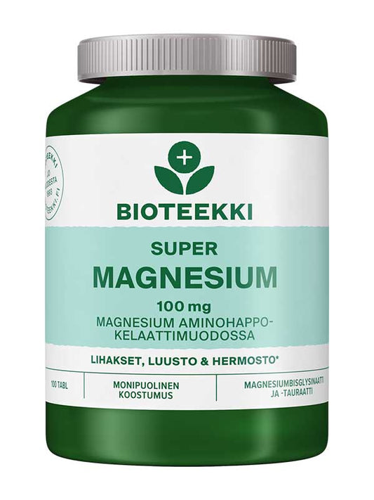 Bioteekki Super Magnesium 100 tabletti - Lihakset, luusto & hermosto - Salonmarjoahola - Shop