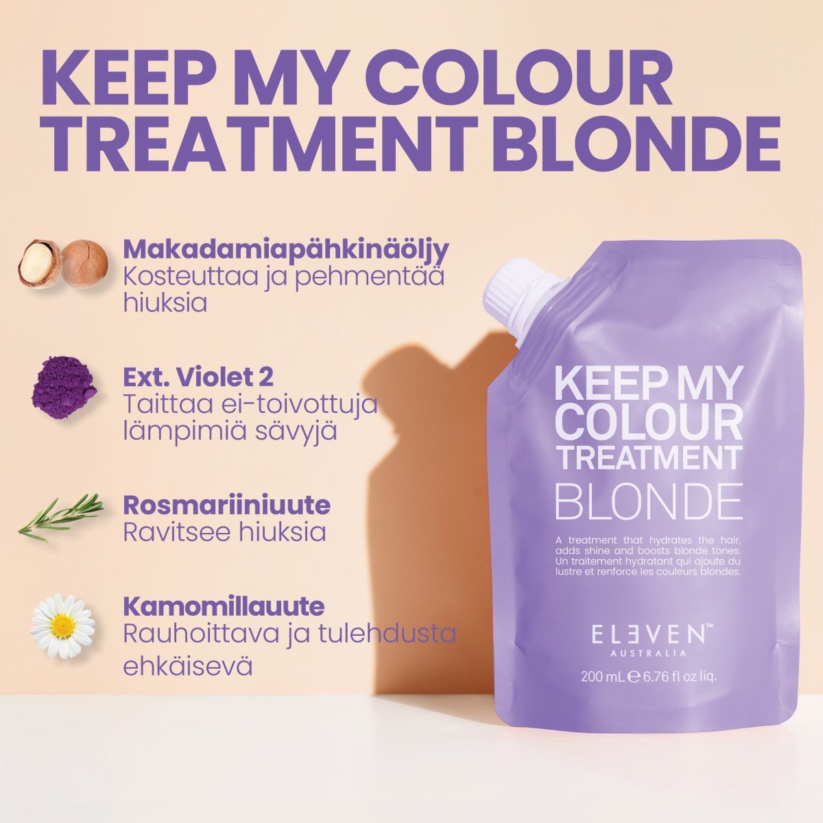 ELEVEN Keep My Colour Treatment Blonde 200ml Pussi - Salonmarjoahola - Shop