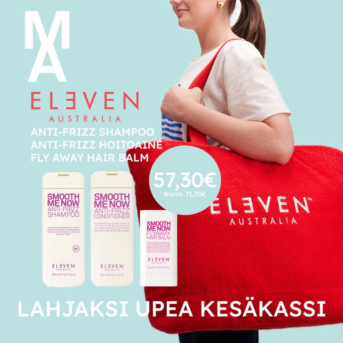 ELEVEN Smooth Me Now Anti - Frizz shampoo hoitoaine ja Hair Balm - Salonmarjoahola - Shop