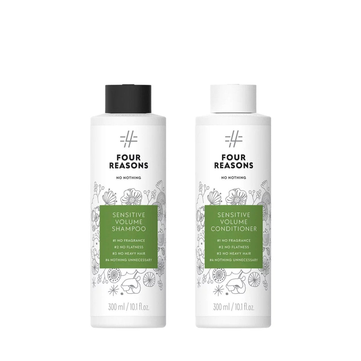 Four Reasons No Nothing Sensitive Volume Shampoo ja hoitoaine 300ml - Salonmarjoahola - Shop