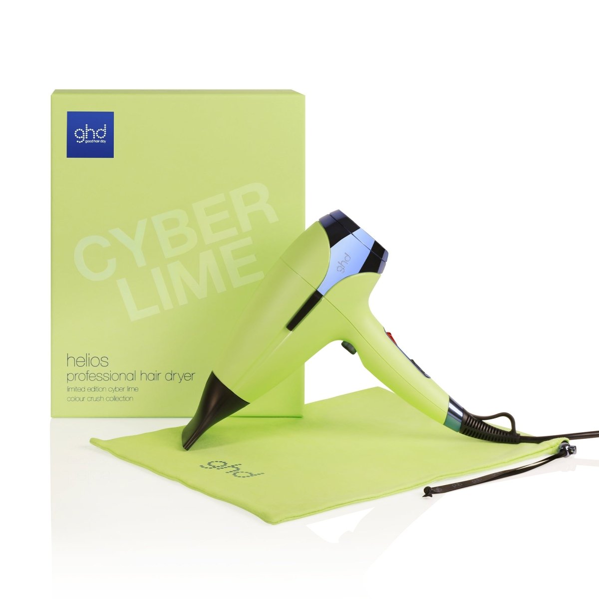 ghd Helios – hiustenkuivaaja cyber lime - värissä - Salonmarjoahola - Shop