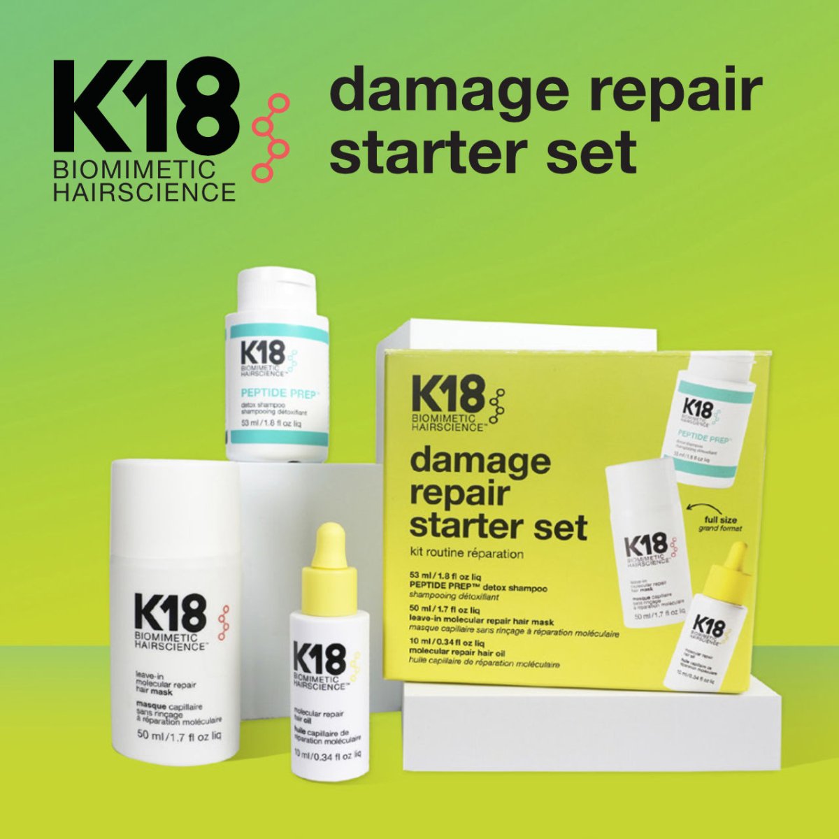 K18HAIR damage repair starter set - Salonmarjoahola - Shop