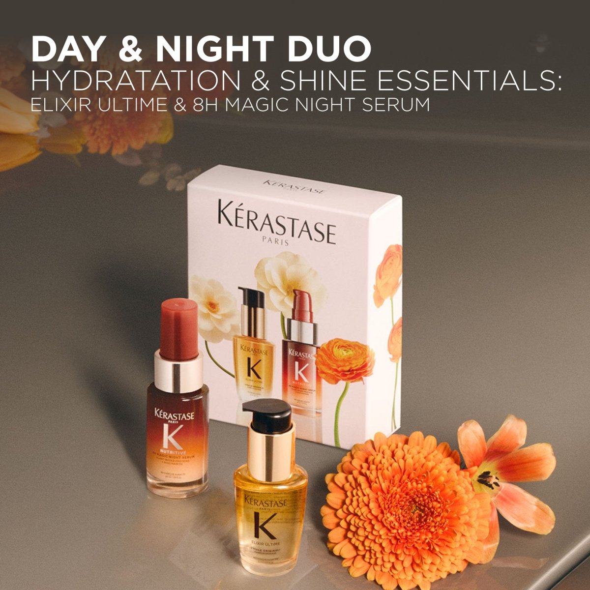 Kerastase Nutritive 8h Magic Night Serum and Elixir Ultima L'Huile Original Hair Oil Mini Duo Spring Set 2026 - Salonmarjoahola - Shop