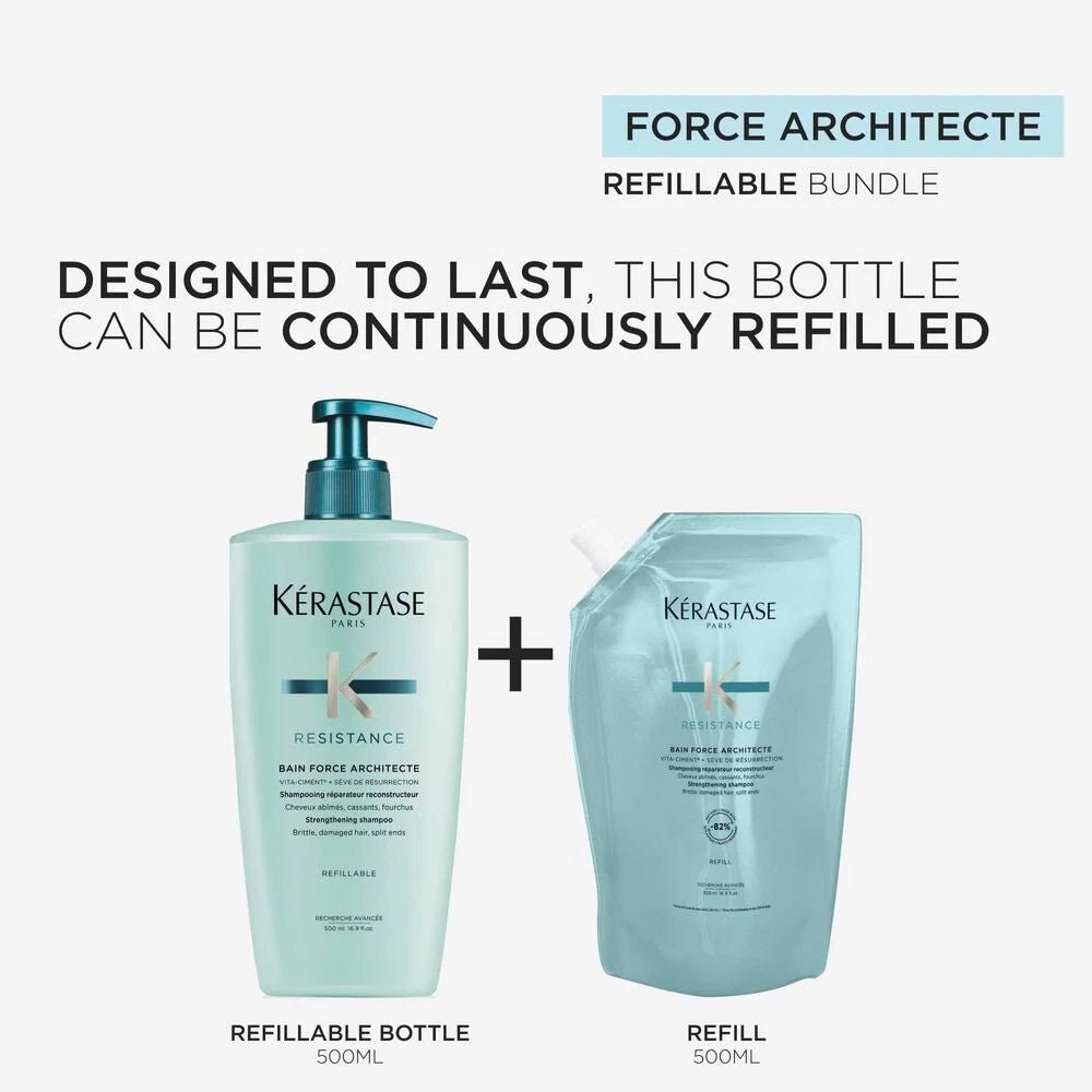 Kerastase Resistance Bain Force Architecte Shampoo Refill 500ml - Salonmarjoahola - Shop
