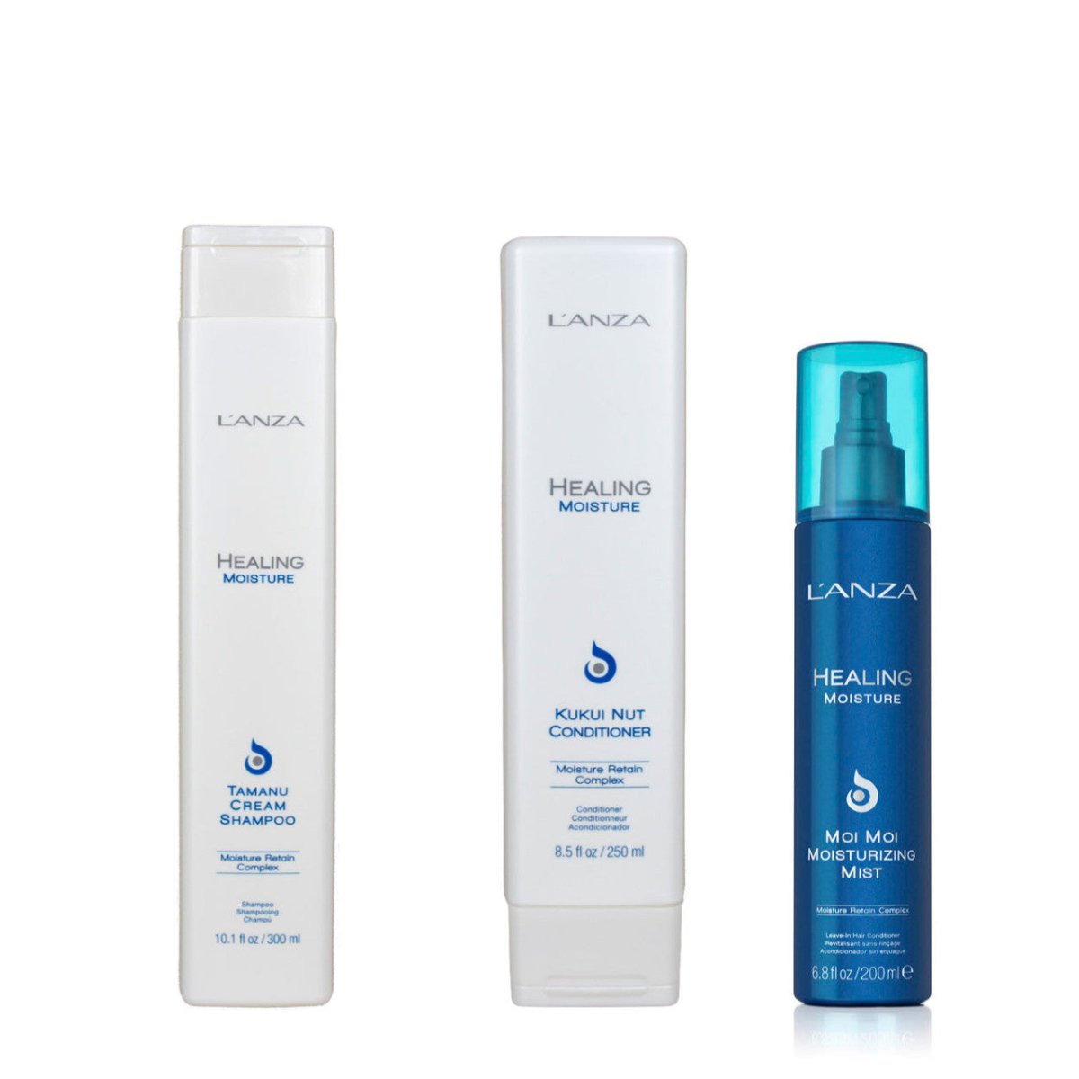 LANZA Healing Moisture Shampoo Hoitoaine ja Moisturizing Mist Combo - Salonmarjoahola - Shop