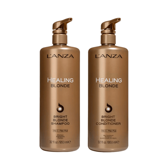 LANZA Keratin Healing Blonde - Bright Blonde shampoo ja hoitoaine Combo 950ml - Salonmarjoahola - Shop