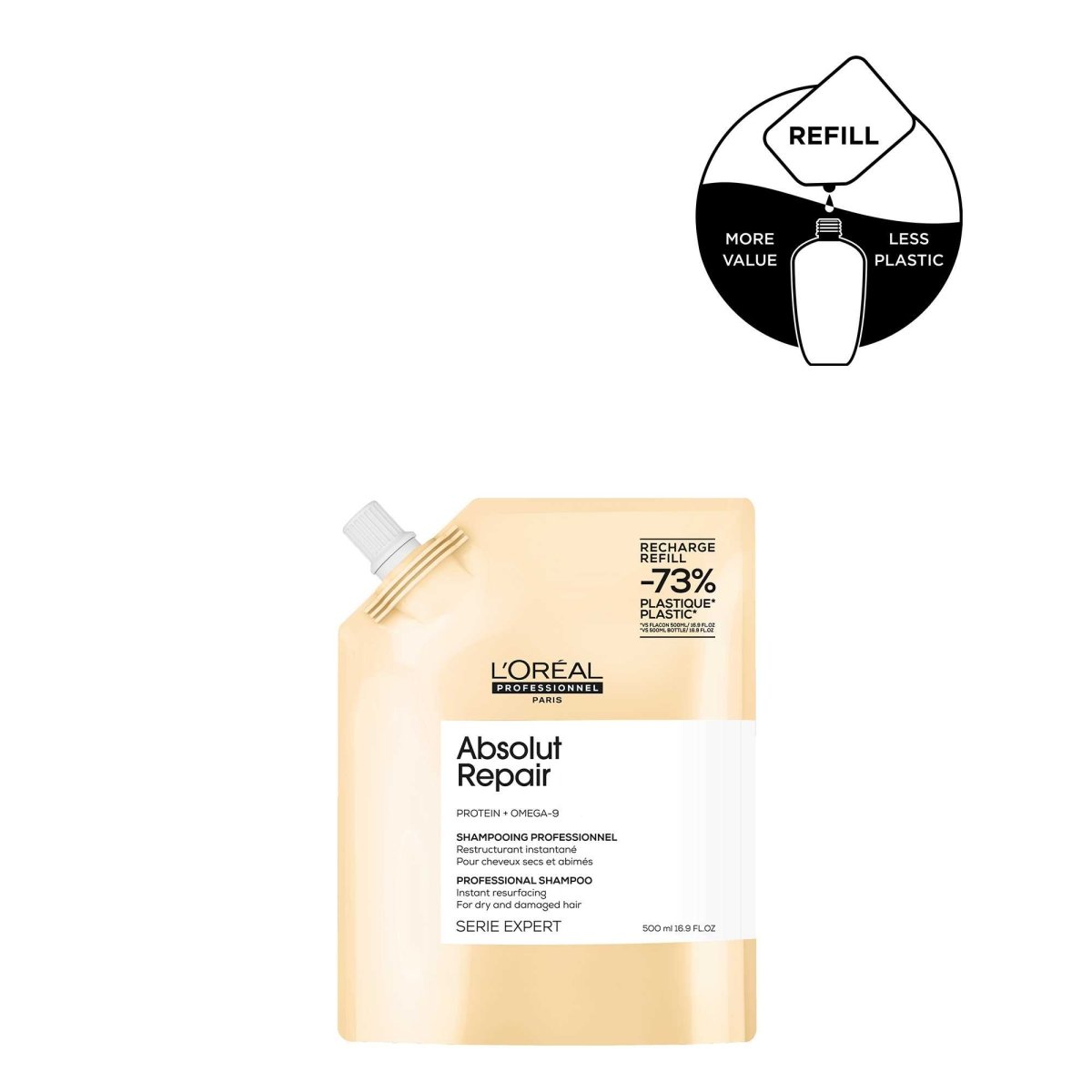 L'Oreal Absolut Repair Gold Shampoo Refill 500ml - Salonmarjoahola - Shop