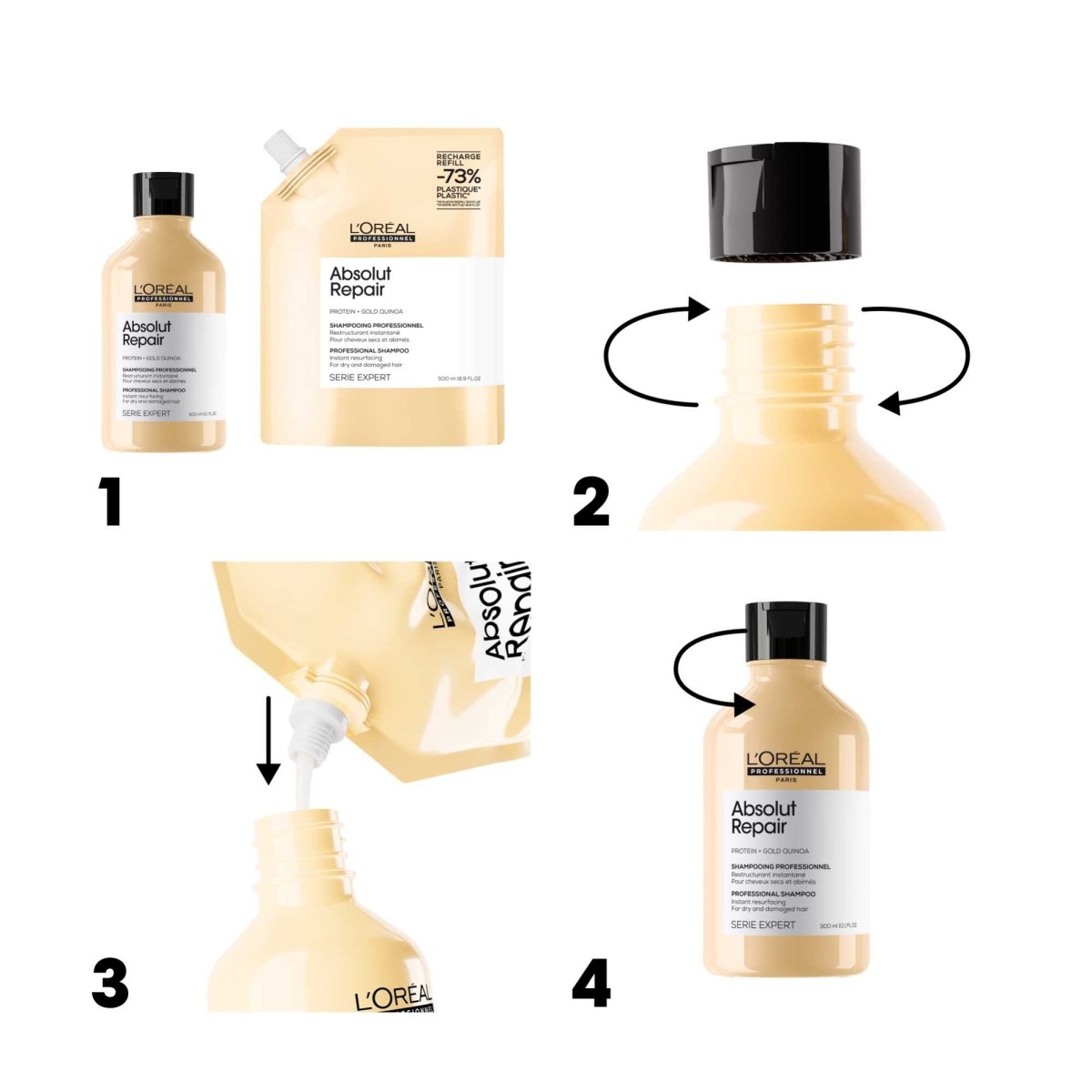 L'Oreal Absolut Repair Gold Shampoo Refill 500ml - Salonmarjoahola - Shop