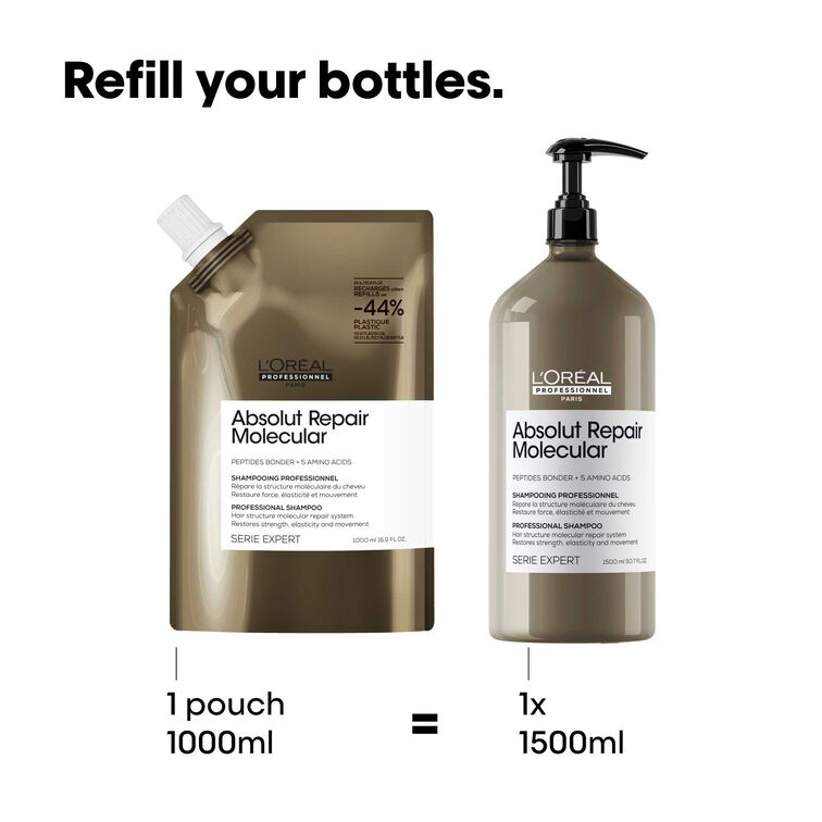 L'oreal Absolut Repair Molecular Shampoo Refill 1000ml - Salonmarjoahola - Shop