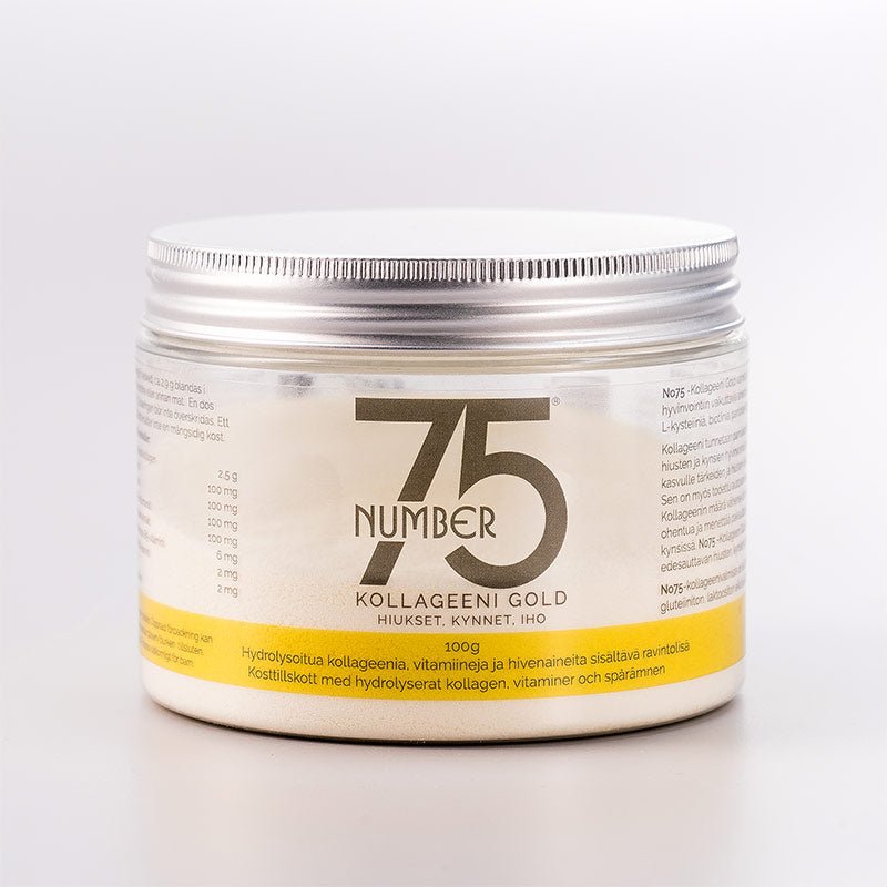 N:o75 Kollageenijauhe Gold hiuksille ja iholle 100g - Salonmarjoahola - Shop