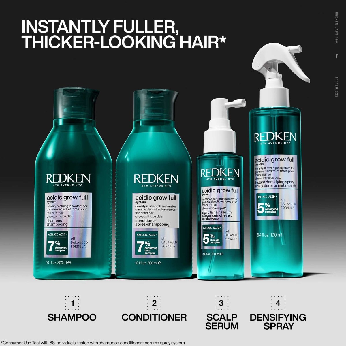 REDKEN Acidic Grow Full System Densifying Conditioner For Thin Hair 1000 ml - Salonmarjoahola - Shop