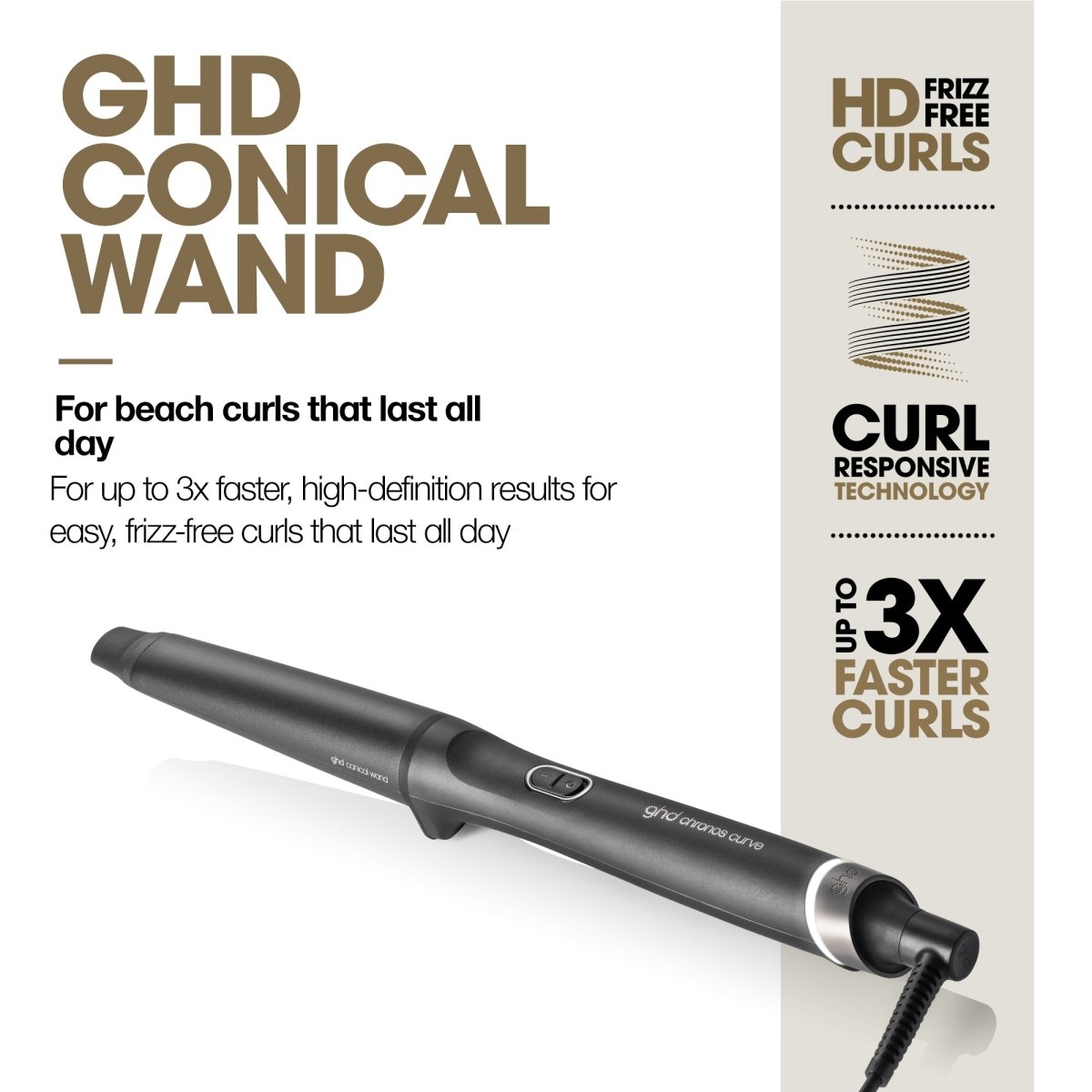 UUSI GHD CHRONOS Curve Conical Wand 28 - 32mm - RANTAKIHAROILLE - Salonmarjoahola - Shop